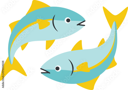Pisces zodiac sign two fish symbol astrological illustration vector