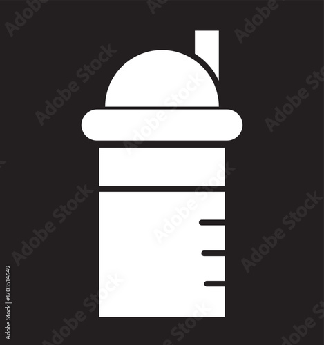 Water bottle icons. stroke line and black solid icons. Protein shake icon in black modern and lines. Soda icon set. soda can sign. for mobile concept and web design. vector illustration on white backg