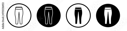 Yoga pants icons pack in black and white versions for web.