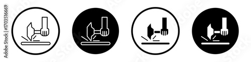 Welding chipping hammer icons pack in black and white versions for web.