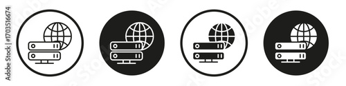 Web server icons pack in black and white versions for web.