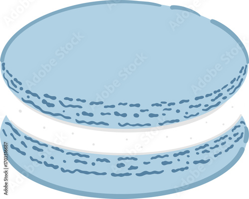 French macaroni sweet dessert vector cartoon illustration