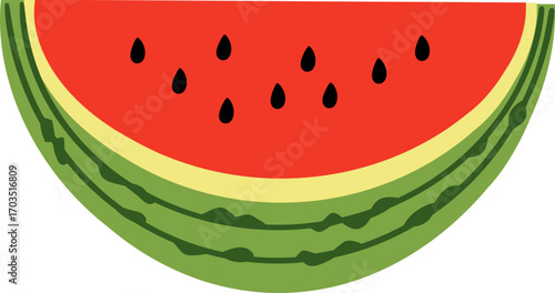 cute slice of watermelon fruit vector cartoon illustration
