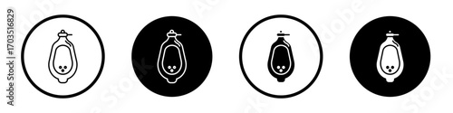 Urinal icons pack in black and white versions for web.
