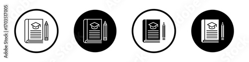 Thesis icons pack in black and white versions for web.