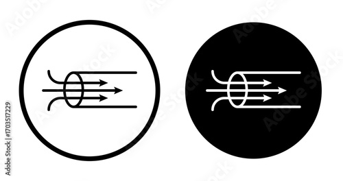 Suction process icons pack in black and white versions for web.