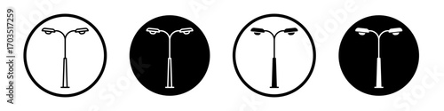 Street light icons pack in black and white versions for web.