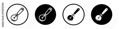 Slicer pizza icons pack in black and white versions for web.