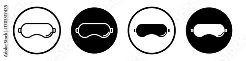 Sleeping mask icons pack in black and white versions for web.
