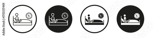 Sleep deprivation icons pack in black and white versions for web.