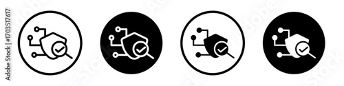 Security scan icons pack in black and white versions for web.