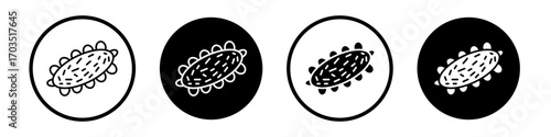 Sea cucumber icons pack in black and white versions for web.