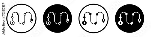 Roadmap icons pack in black and white versions for web.