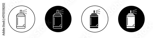 Paint aerosol can icons pack in black and white versions for web.