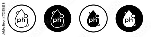 PH value icons pack in black and white versions for web.