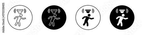 Motion sensor icons pack in black and white versions for web.