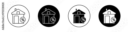 Mortgage rate icons pack in black and white versions for web.