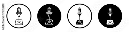 Laser machine icons pack in black and white versions for web.