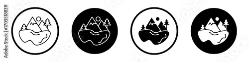 Lake icons pack in black and white versions for web.