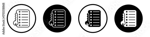 Key takeaway icons pack in black and white versions for web.