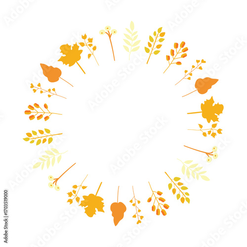 Decorative leaf frame template with autumn colors.