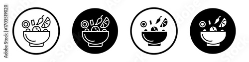 Ingredients mix icons pack in black and white versions for web.