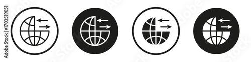 Import export icons pack in black and white versions for web.