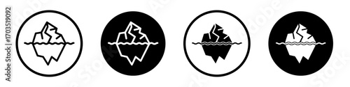 Iceberg icons pack in black and white versions for web.