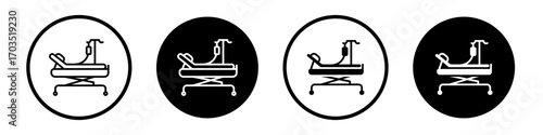Hospital bed icons pack in black and white versions for web.