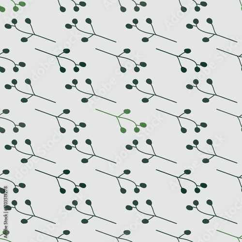Seamless neutral pattern with herbal elements. 