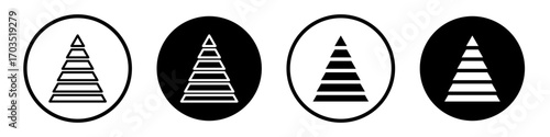 Hierarchy pyramid icons pack in black and white versions for web.