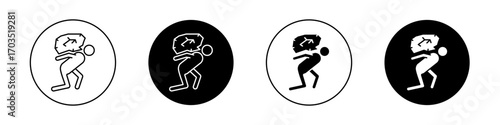 Heavy burden icons pack in black and white versions for web.