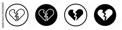 Heartbreak icons pack in black and white versions for web.