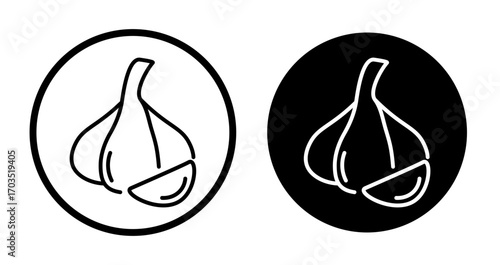 Garlic icons pack in black and white versions for web.