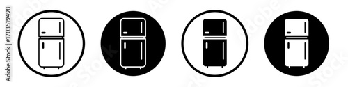 Fridge icons pack in black and white versions for web.