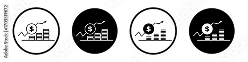 Fees Increase icons pack in black and white versions for web.