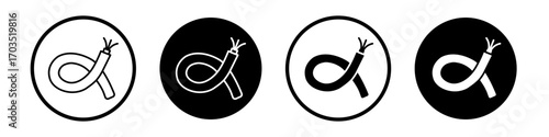 Electric cable icons pack in black and white versions for web.