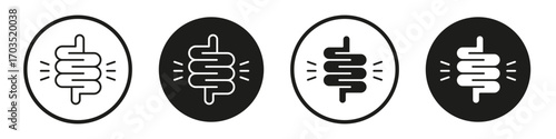 Diarrhea icons pack in black and white versions for web.