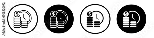 Deposit period icons pack in black and white versions for web.