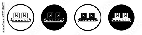 Conveyor icons pack in black and white versions for web.