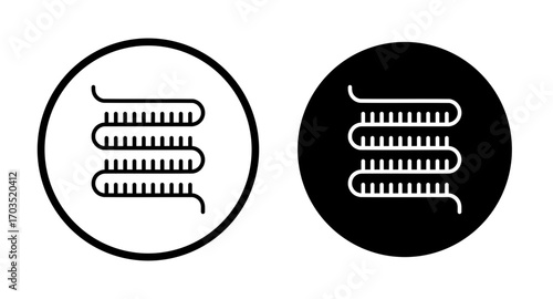 Condenser coil icons pack in black and white versions for web.