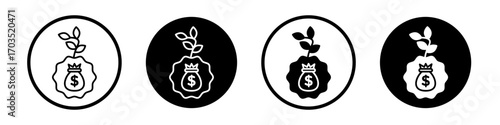Compensation icons pack in black and white versions for web.