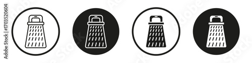 Cheese grater icons pack in black and white versions for web.