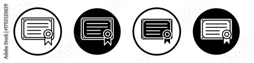 Certificate icons pack in black and white versions for web.