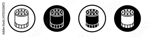 Car oil filter icons pack in black and white versions for web.