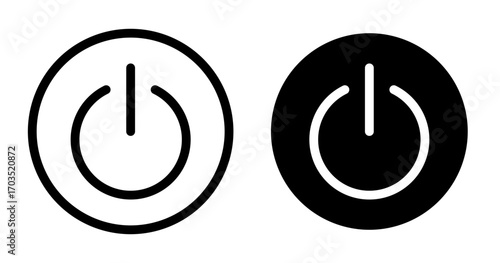 Button on off icons pack in black and white versions for web.