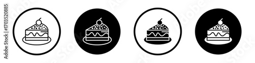 Cake icons pack in black and white versions for web.