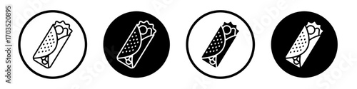Burrito icons pack in black and white versions for web.