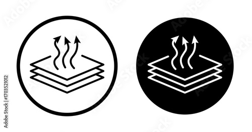 Breathable fabric icons pack in black and white versions for web.