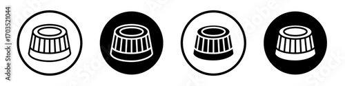 Bottle cap icons pack in black and white versions for web.